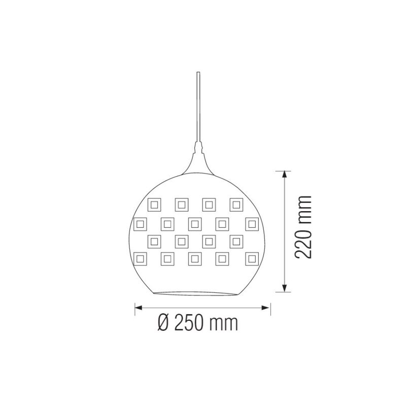 Pendul Spectrum Chrome-1, max. 60 W, sticla,